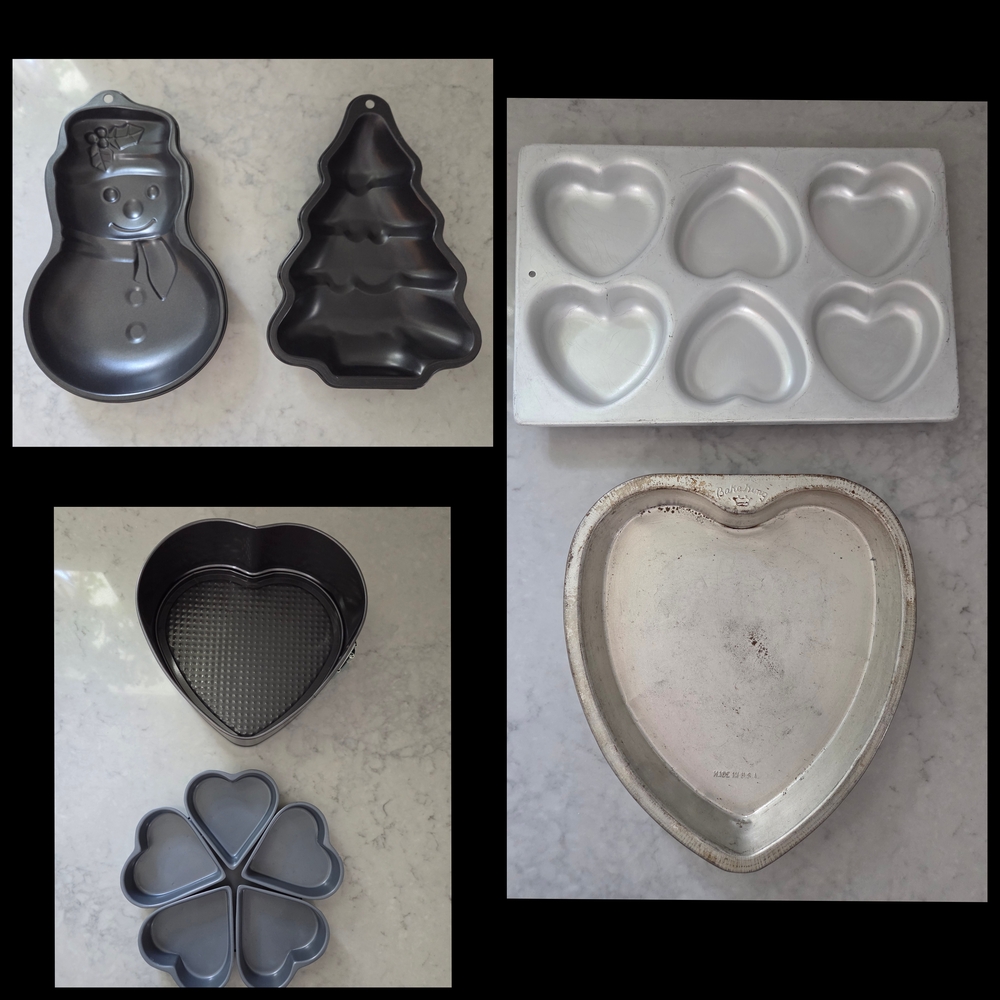 Snowman, Christmas Tree, Heart Baking Pans / Cake Pans